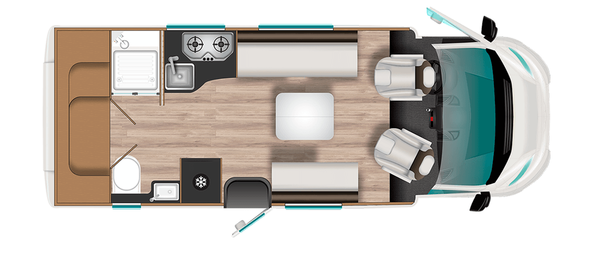 Camping car familial CS660 Itinéo avec implantation unique